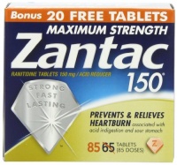 Zantac 150 Maximum Strength Tablets, Bonus Pack, 85 Count Zantac 150 Maximum Strength Tablets, Bonus Pack, 85 Count