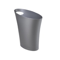 Umbra Skinny Polypropylene Waste Can, Silver Umbra Skinny Polypropylene Waste Can, Silver