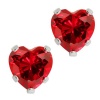 3.00 Ct .925 Sterling Silver Red Garnet CZ Heart Shape Stud Earrings 6mm