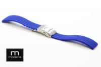 22mm Royal Blue MODENA F-1 style Italian Rubber Watch Band w/ Deployant / Deployment Buckle / Clasp 22mm Royal Blue MODENA F-1 style Italian Rubber Watch Band w/ Deployant / Deployment Buckle / Clasp