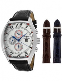Invicta Men's 14329 Specialty Tonneau Watch with 3 Textured Leather Strap Set Invicta Men's 14329 Specialty Tonneau Watch with 3 Textured Leather Strap Set