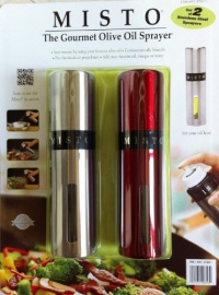 Misto Gourmet Olive Oil Sprayer (Set of 2) Silver & Red Misto Gourmet Olive Oil Sprayer (Set of 2) Silver & Red