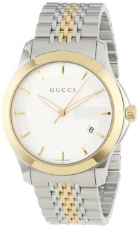 Gucci Men's YA126409 Gucci timeless Steel and Yellow PVD Silver Dial Watch Gucci Men's YA126409 Gucci timeless Steel and Yellow PVD Silver Dial Watch
