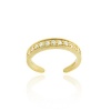 Gold Tone Over Sterling Silver Channel Set CZ Toe Ring