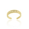 Gold Tone Over Sterling Silver Channel Set CZ Toe Ring