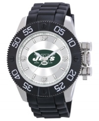 Root for your team 24/7 with this sporty watch from Game Time. Features a New York Jets logo at the dial. Root for your team 24/7 with this sporty watch from Game Time. Features a New York Jets logo at the dial.
