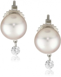 TARA Pearls Dancing Diamond Cultured Pearl Stud 8X8.5mm 18 Karat White Gold Stud Earrings TARA Pearls Dancing Diamond Cultured Pearl Stud 8X8.5mm 18 Karat White Gold Stud Earrings