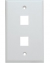 Shaxon BM303WP2-B, 2 Port Single Gang White Keystone Wall Plate
