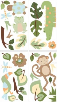 Lambs & Ivy Papagayo Wall Appliques, Green Lambs & Ivy Papagayo Wall Appliques, Green