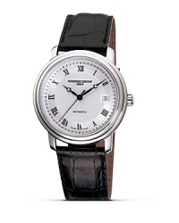 The Frédérique Constant Classics range consists of some of the evergreens in our collection. Dials are plain or finished with a guilloché pattern produced by a complex engraving procedure. Precision tooling, with tolerances as low as 1/1000 of a millimeter, have been developed for each pattern and dial design. Automatic calibre: Hours, Minutes, Seconds and Date. 42 hour power-reserve. Made in Geneva, Switzerland. The Frédérique Constant Classics range consists of some of the evergreens in our collection. Dials are plain or finished with a guilloché pattern produced by a complex engraving procedure. Precision tooling, with tolerances as low as 1/1000 of a millimeter, have been developed for each pattern and dial design. Automatic calibre: Hours, Minutes, Seconds and Date. 42 hour power-reserve. Made in Geneva, Switzerland.