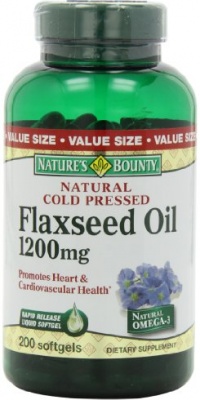 Nature's Bounty Natural Cold Pressed Flaxseed Oil, 1200mg, 200 Softgels Nature's Bounty Natural Cold Pressed Flaxseed Oil, 1200mg, 200 Softgels