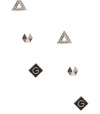 G by GUESS Silver-Tone Geometric Stud Earring Set