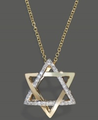 A timeless keepsake for any season. Effy Collection's stunning Star of David pendant shines with the addition of round-cut diamonds (1/10 ct. t.w.) set in 14k gold. Approximate length: 18 inches. Approximate drop: 1/2 inch. A timeless keepsake for any season. Effy Collection's stunning Star of David pendant shines with the addition of round-cut diamonds (1/10 ct. t.w.) set in 14k gold. Approximate length: 18 inches. Approximate drop: 1/2 inch.