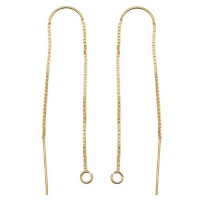 22K Gold Plated Sterling Silver Ear Threaders 4 Inch w/Bridge 22K Gold Plated Sterling Silver Ear Threaders 4 Inch w/Bridge