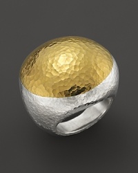Ensure statement style with this bold, domed ring in hammered 24K yellow gold and sterling silver from Gurhan. Ensure statement style with this bold, domed ring in hammered 24K yellow gold and sterling silver from Gurhan.