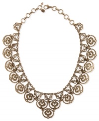 Contemporary classic. Ornate openwork on this collar necklace from Lucky Brand, crafted from gold-tone mixed metal, defines understated elegance. Approximate length: 16-3/4 inches. Approximate drop: 1-3/4 inches. Contemporary classic. Ornate openwork on this collar necklace from Lucky Brand, crafted from gold-tone mixed metal, defines understated elegance. Approximate length: 16-3/4 inches. Approximate drop: 1-3/4 inches.