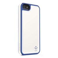 Belkin F8W161ttC14 Grip Max Case for Apple iPhone 5 - 1 Pack - Retail Packaging - White/Blue