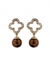 Effy Jewlery 14K Rose Gold Diamond and Pearl Earrings, .16 TCW