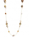 32 Inch Long Necklace for Women Handcrafted Gold Tone Czech Glass and Crystal