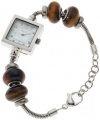 Mon Ami Women's 21519 Glass Bead Collection White Mother-Of-Pearl Dial Watch