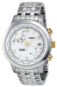 Timex Intelligent World Time White Dial Stainless Steel Mens Watch T2N613 Timex Intelligent World Time White Dial Stainless Steel Mens Watch T2N613