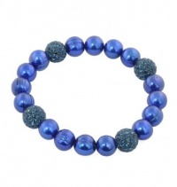 Honora Sterling Silver 9-10mm Pop Star Navy Blue Round Ringed Freshwater Cultured Pearl and 10mm Pave Crystal Bead. Honora Sterling Silver 9-10mm Pop Star Navy Blue Round Ringed Freshwater Cultured Pearl and 10mm Pave Crystal Bead.