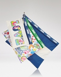 Crafted of durable nylon, LeSportsac's printed pouch set is the perfect spot to stow the small, medium and even big stuff. Crafted of durable nylon, LeSportsac's printed pouch set is the perfect spot to stow the small, medium and even big stuff.