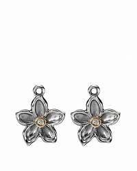Sterling silver daisy charms centered by sparkling bezel-set diamonds in 14K gold. Slip these floral beauties onto PANDORA french wire or hoop earrings for a fresh, customized look. Sterling silver daisy charms centered by sparkling bezel-set diamonds in 14K gold. Slip these floral beauties onto PANDORA french wire or hoop earrings for a fresh, customized look.