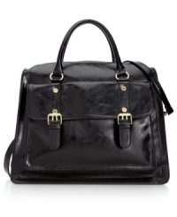 As functional as it is fabulous, this spacious satchel from Steve Madden is a major must-have for your purse portfolio. Understated golden hardware and practical pockets inside and out make it the ultimate day-to-night accessory. As functional as it is fabulous, this spacious satchel from Steve Madden is a major must-have for your purse portfolio. Understated golden hardware and practical pockets inside and out make it the ultimate day-to-night accessory.