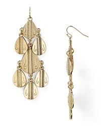 RJ Graziano takes a tiered approach with this pair of gold-tone earrings. With an ornate layered design, these danglers give every look a hit of gypsy glamor. RJ Graziano takes a tiered approach with this pair of gold-tone earrings. With an ornate layered design, these danglers give every look a hit of gypsy glamor.