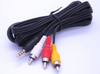 Audio / Video AV 3.5mm to 3-RCA 5ft Composite Cable for Canon Camcorders - by CyberTech® Audio / Video AV 3.5mm to 3-RCA 5ft Composite Cable for Canon Camcorders - by CyberTech®