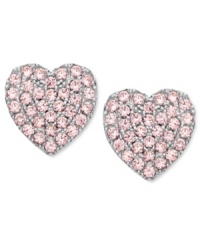 Sparkling hearts they'll love. CRISLU's children's earrings are embellished with shimmering pink cubic zirconias (1/25 ct. t.w.) and set in platinum over sterling silver. Approximate diameter: 1/3 inch. Sparkling hearts they'll love. CRISLU's children's earrings are embellished with shimmering pink cubic zirconias (1/25 ct. t.w.) and set in platinum over sterling silver. Approximate diameter: 1/3 inch.