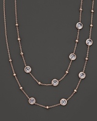 From the Rosé collection, faceted clear quartz and ball necklace. Designed by Ippolita. From the Rosé collection, faceted clear quartz and ball necklace. Designed by Ippolita.