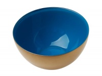 Momo Panache's Condi Pair Of Condi Bowls, Pair Of Gold With Aqua Inner, 2-Inch x 3.5-Inch, Gift Boxed Momo Panache's Condi Pair Of Condi Bowls, Pair Of Gold With Aqua Inner, 2-Inch x 3.5-Inch, Gift Boxed