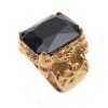 K Mega Jewelry Stainless Steel Golden Onyx Cool Mens Ring 8 9 10 11