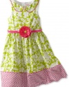 Bloome Girls 7-16 Floral Dress, Lime/Pink/White, 12 Bloome Girls 7-16 Floral Dress, Lime/Pink/White, 12