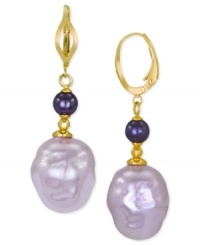 A stunning statement. This pair of drop earrings from Majorica is crafted from sterling silver with organic man-made white and hematite-tone pearls (16 mm) adding an elegant touch. Approximate drop: 1 inch. A stunning statement. This pair of drop earrings from Majorica is crafted from sterling silver with organic man-made white and hematite-tone pearls (16 mm) adding an elegant touch. Approximate drop: 1 inch.