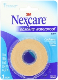 Nexcare Absolute Waterproof First Aid Tape, 1-Inch x 5-Yard Roll (Pack of 6)