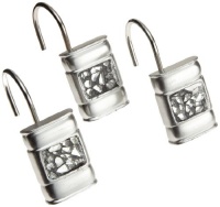 Popular Bath Sinatra Silver Shower Curtain Hooks, Set of 12 Popular Bath Sinatra Silver Shower Curtain Hooks, Set of 12