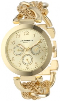 Akribos XXIV Women's AK564YG Multi-Function Mesh Link Bracelet Watch Akribos XXIV Women's AK564YG Multi-Function Mesh Link Bracelet Watch