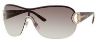 Gucci Women's 2875/N/S Shield Sunglasses,Gold Frame/Brown Gradient Lens,One Size Gucci Women's 2875/N/S Shield Sunglasses,Gold Frame/Brown Gradient Lens,One Size