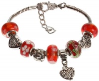 Royal Diamond Silver-tone and Red Grandma & Mother Charm Bracelet: Compatible with Pandora Beads Royal Diamond Silver-tone and Red Grandma & Mother Charm Bracelet: Compatible with Pandora Beads