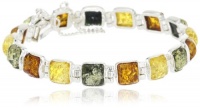 Sterling Silver Multi-Color Amber Bracelet Sterling Silver Multi-Color Amber Bracelet