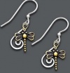 Jody Coyote Sterling Silver Earrings, Bronze Dragonfly Earrings