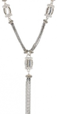 Judith Jack Tassels Sterling Silver Marcasite Crystal Multi-Chain Tassel Drop Pendant Necklace, 18 Judith Jack Tassels Sterling Silver Marcasite Crystal Multi-Chain Tassel Drop Pendant Necklace, 18