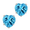 2.00 Ct Heart Shape Swiss Blue Topaz 10k White Gold Stud Earrings 6mm