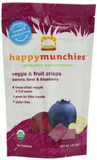 Happy Munchies Veggie and Fruit Crisps, Banana Beet and Blueberry, 1 Ounce Happy Munchies Veggie and Fruit Crisps, Banana Beet and Blueberry, 1 Ounce