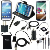 DigitalsOnDemand 13-Item Accessory Bundle for Samsung Galaxy S4 SIV S IV i9500 - Leather Case, TPU Cover, Screen Protector, USB Cables + Chargers DigitalsOnDemand 13-Item Accessory Bundle for Samsung Galaxy S4 SIV S IV i9500 - Leather Case, TPU Cover, Screen Protector, USB Cables + Chargers