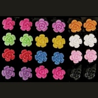 Set Of 12 Pairs 3/8 Glitter Flower Studs!, in Multi Set Of 12 Pairs 3/8 Glitter Flower Studs!, in Multi