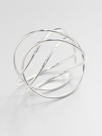 From the Alliance Collection. A sleek tube of sterling silver crisscrosses the wrist in this alluringly simple design by Allan Scharff.Sterling silverDiameter, about 3Width, about 3Imported From the Alliance Collection. A sleek tube of sterling silver crisscrosses the wrist in this alluringly simple design by Allan Scharff.Sterling silverDiameter, about 3Width, about 3Imported